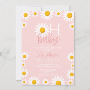 Oh Baby Daisy Pink Baby Shower Invitation