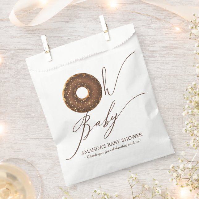 Oh Baby Doughnut Baby Shower Favour Bags (Clipped)