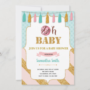 Oh baby doughnut baby shower invitation