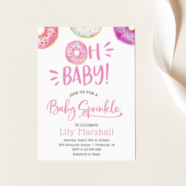 Oh Baby Doughnut Baby Sprinkle Invitation (Creator Uploaded)