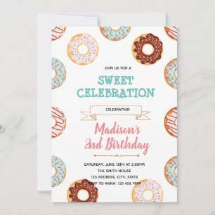 Oh baby doughnut birthday party invitation