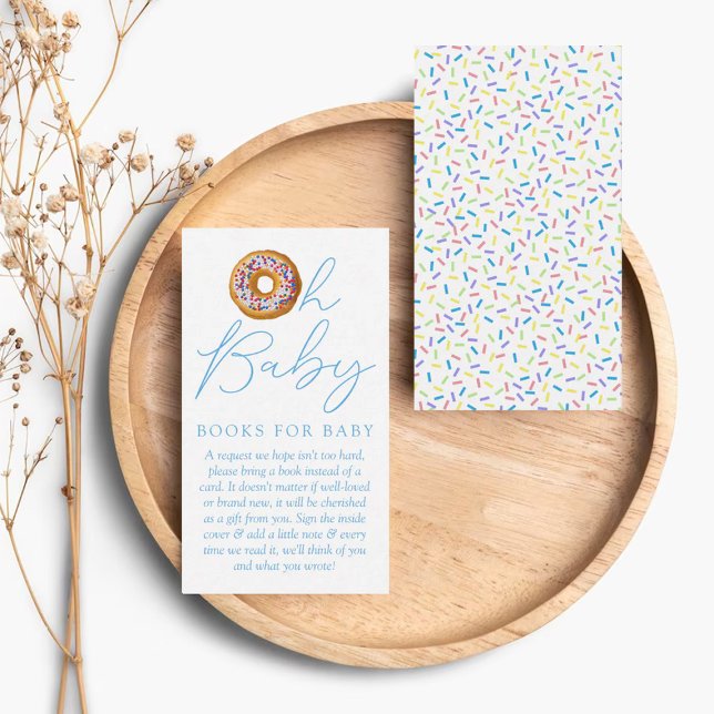 Oh Baby Doughnut Sprinkle Baby Shower Book Request Enclosure Card (Creator Uploaded)