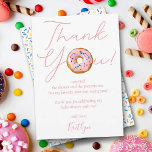 Oh Baby Doughnut Sprinkle Girls Baby Shower Thank You Card<br><div class="desc">Say thank you in style with these trendy baby shower thank you cards. The template wording is easy to personalise and your family and friends will be thrilled when they receive these fabulous thank yous.</div>