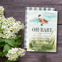 Oh Baby Duck/Mallard Watercolor Boy Baby Shower