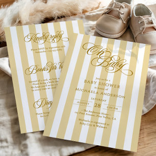 Oh Baby Elegant Script All In One Baby Shower Invitation