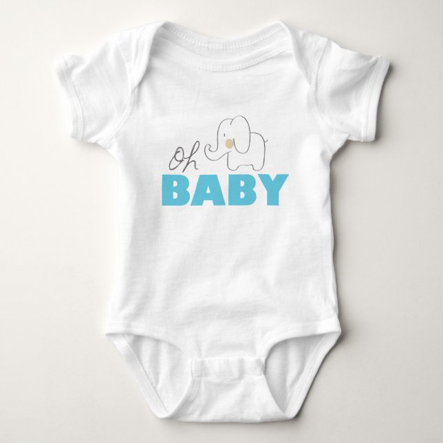 Oh Baby Elephant Baby Bodysuit (Front)