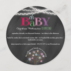 Oh Baby Family Tree and Lights Baby Shower Invite