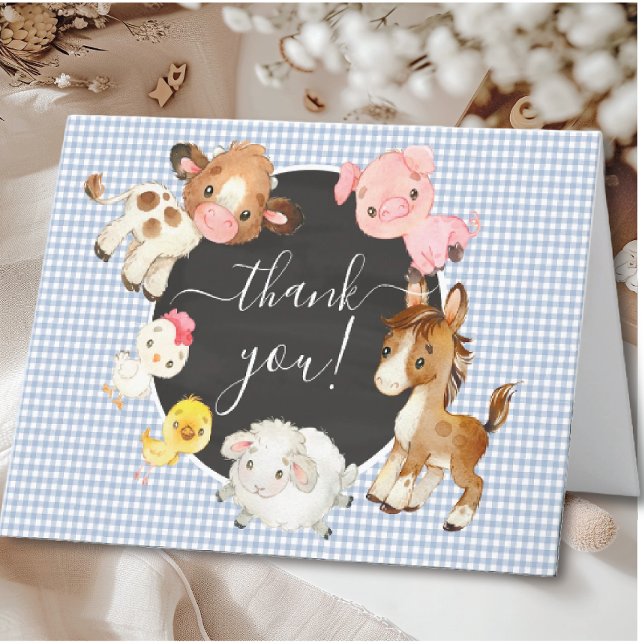 Oh Baby Farm Animals Baby Shower Thank You (Creator Uploaded)
