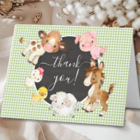 Oh Baby Farm Animals Baby Shower Thank You