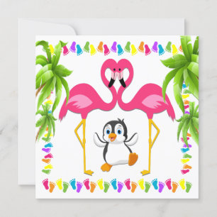 Oh Baby Flamingo Invitation