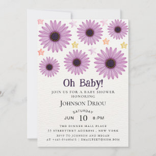 Oh Baby Floral Baby Shower Invitation