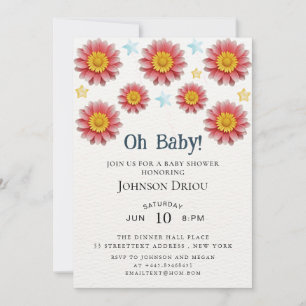 Oh Baby Floral Baby Shower Invitation