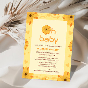 oh baby floral cute baby shower invitation