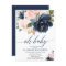 Oh baby floral pink and navy blue girl baby shower