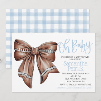Oh Baby! Football Coquette Boy Baby Shower Invitation