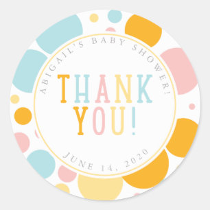 Oh Baby Fun Polka Dots Baby Shower Sticker