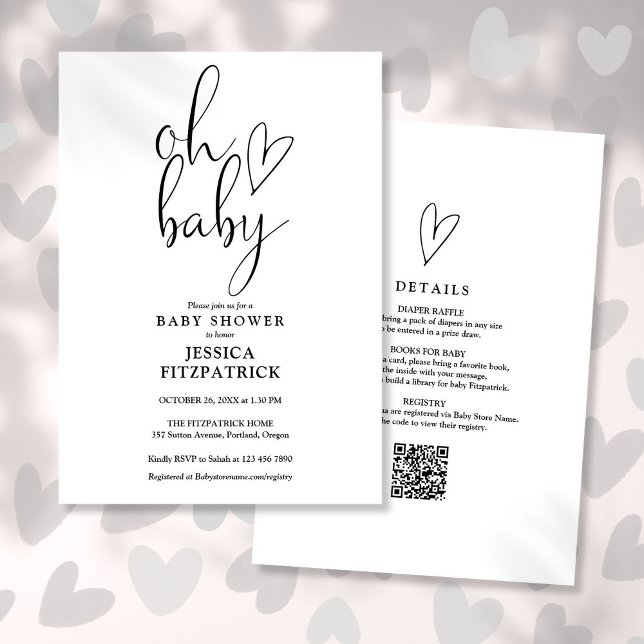 Oh Baby Gender Neutral All In One Baby Shower Invitation (Oh Baby Gender Neutral All In One Baby Shower Invitation)