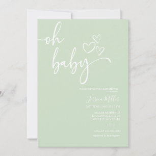 Oh Baby   Gender Neutral Baby Shower invitations