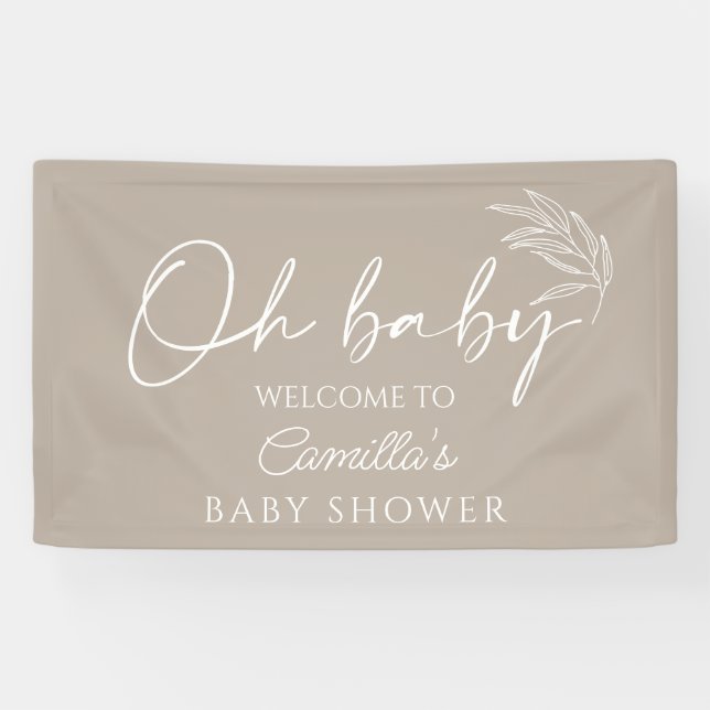 Oh Baby Gender Neutral Baby Shower Welcome Banner (Horizontal)
