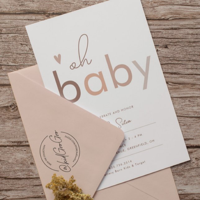 Oh Baby Gender Neutral Modern Baby Shower Invitation (Creator Uploaded)