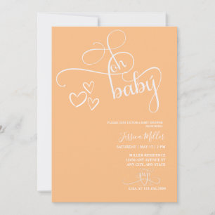 Oh Baby   Gender Neutral Photo Baby Shower Invitation