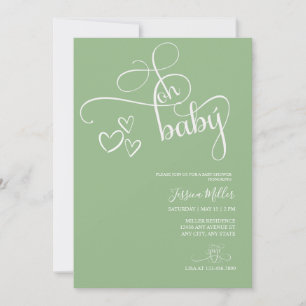 Oh Baby   Gender Neutral Photo Baby Shower Invitation