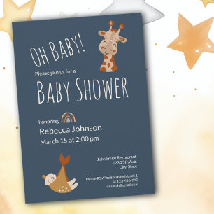 Oh Baby Gender Neutral Rustic Baby Shower Invitation