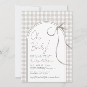 Oh Baby Gingham Baby Shower Invitation