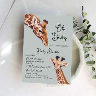 Oh Baby Giraffe Baby Shower Invitation