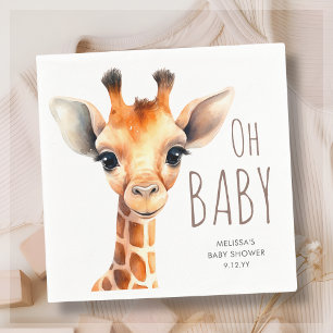 Oh Baby Giraffe Baby Shower Napkin