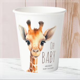 Oh Baby Giraffe Baby Shower Paper Cups