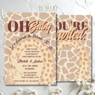 Oh Baby Giraffe Baby Shower Safari Theme Invitation