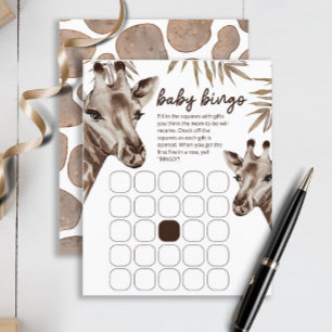 Oh Baby Giraffe Neutral baby bingo game