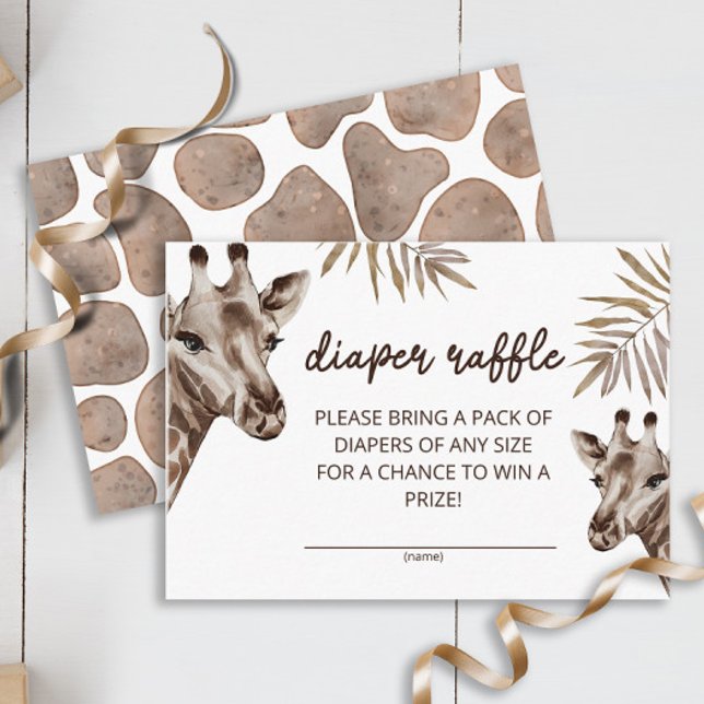 Oh Baby Giraffe Neutral diaper raffle ticket Enclosure Card (Creator Uploaded)