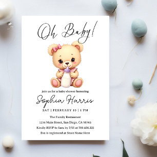 Oh baby girl  Baby Shower Invitation