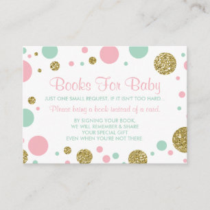 Oh Baby Girl, Bring A Book Card, Faux Glitter Enclosure Card