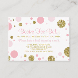 Oh Baby Girl, Bring A Book Card, Faux Glitter Enclosure Card