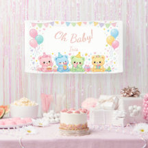 Oh Baby Girl Cute Bunny Pastel Baby Shower
