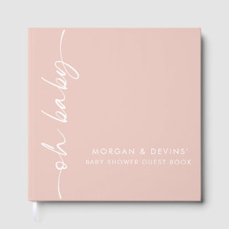 Oh Baby Girl Pink Baby Shower Guest Book