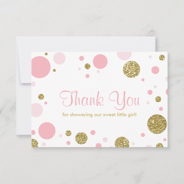 Oh Baby Girl, Thank You Card, Faux Glitter (Front)
