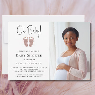 Oh Baby Girls Baby Shower Invitation