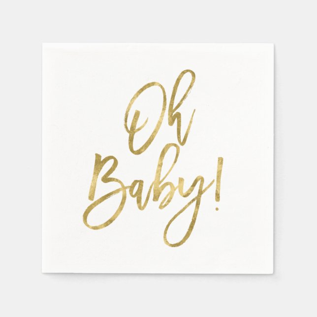 Oh Baby gold Napkin (Front)