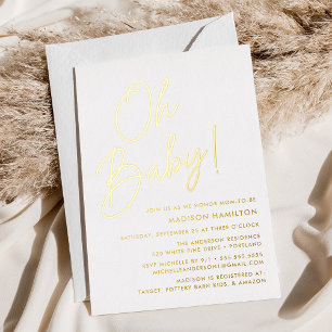 Oh Baby Gold Script Baby Shower