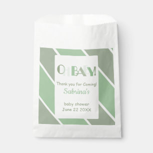 Oh Baby Green Modern Baby Shower Favour Bag