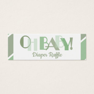Oh Baby Green Modern Typography Diaper Raffle