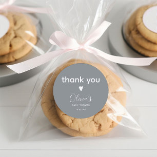 Oh Baby Grey Thank you Classic Round Sticker