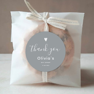 Oh Baby Grey Thank you Classic Round Sticker