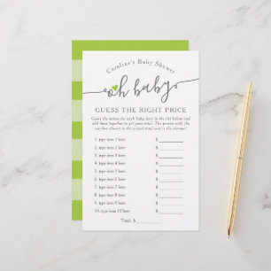 Oh Baby Guess Right Price Green Baby Shower Game