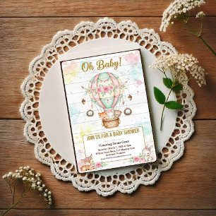 Oh Baby Hot Air Balloon Baby Shower Invitation
