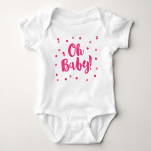Oh Baby   Hot Pink Confetti Dots Baby Bodysuit